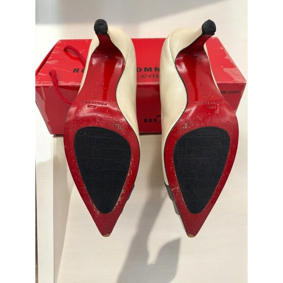 Vintage Ros Hommerson Red Collection Womens 6.5 Phoenix Bone Pearl Pewter Heels - Picture 7 of 12